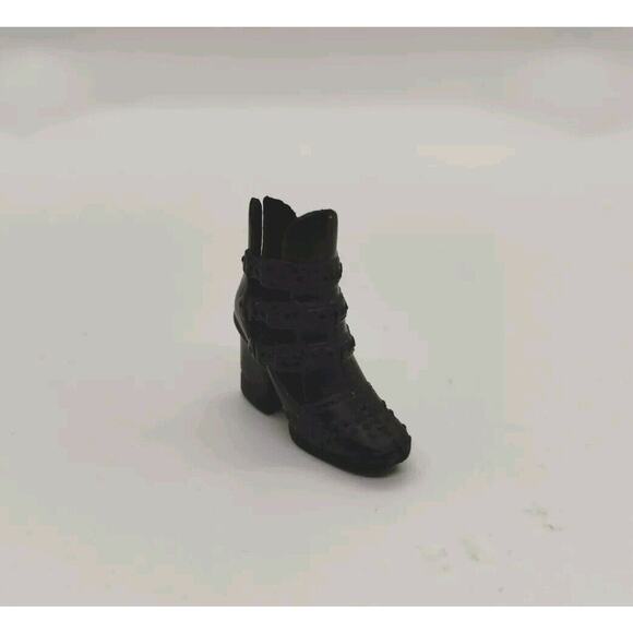 Mattel Barbie Black Platform Chunky High Heels Doll Shoes Studs - Right Only - Picture 3 of 5